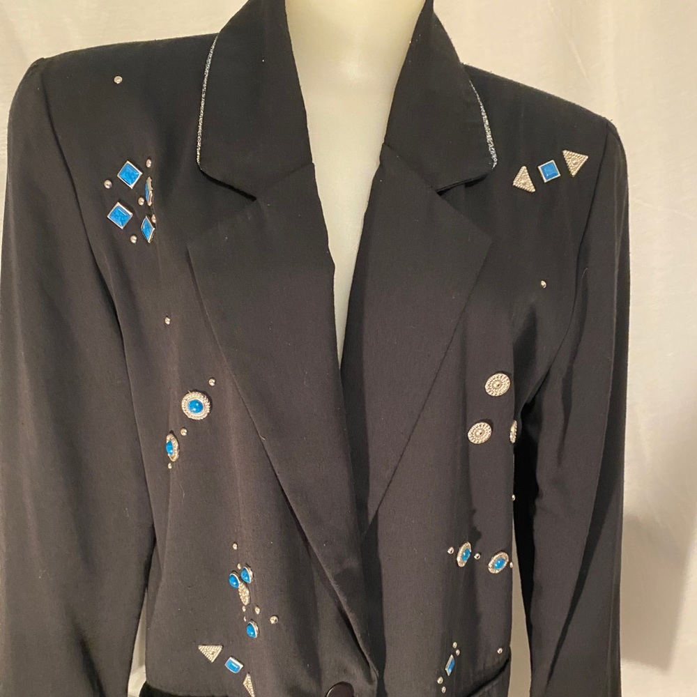 Ladies Accessory Lady Black Blazer M Jewel Front